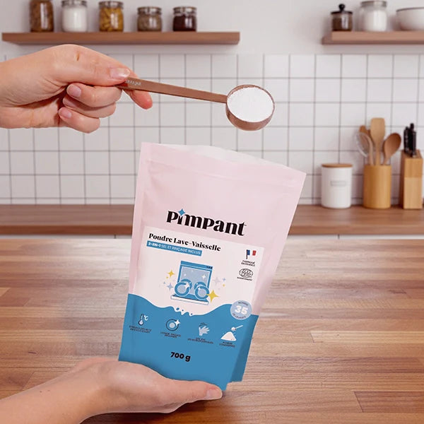 Pimpant dishwasher powder kit with measuring spoon