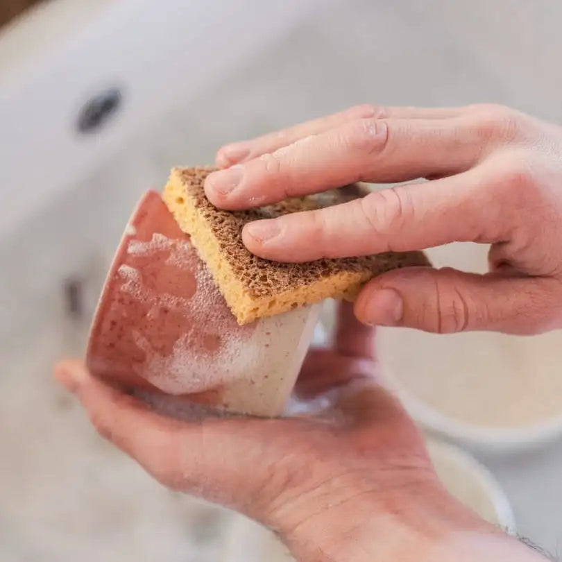 Doing the washing-up with the Pimpant cellulose sponge