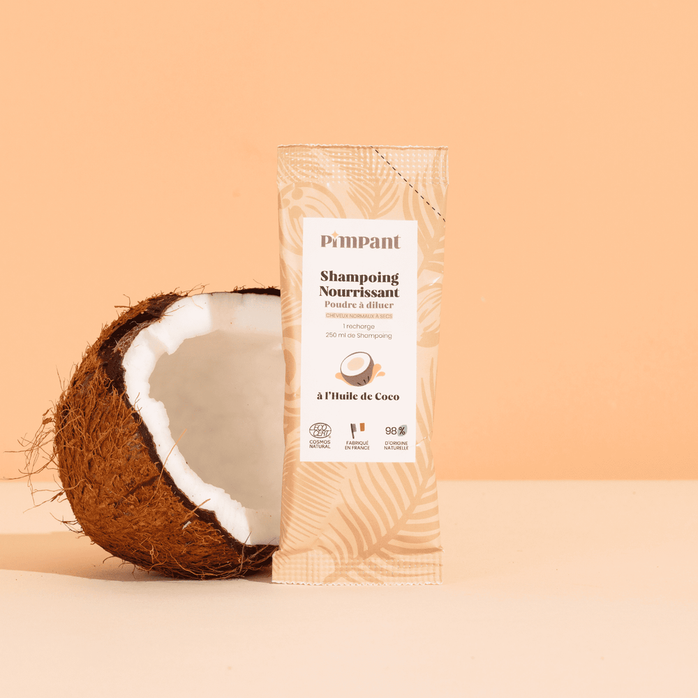 Coconut oil powder-to-dilute nourishing shampoo refill